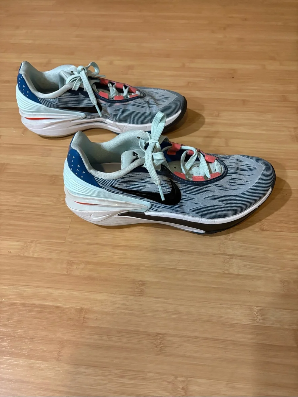 Nike Light Blue and Coral Accent Sneakers